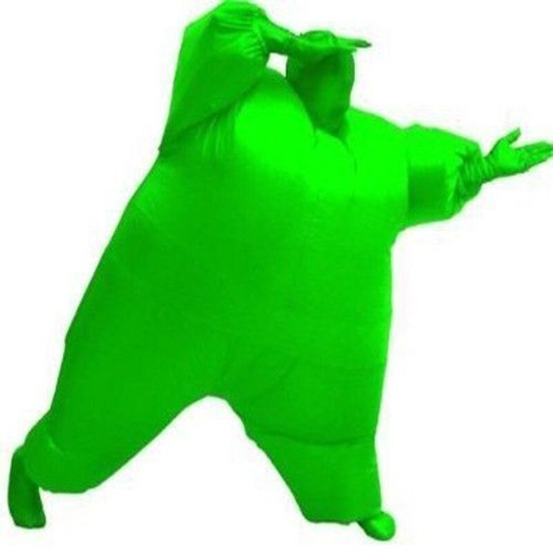 Adult Chub Suit Inflatable Blow Up Color Full Body Costume Jumpsuit 5 Colors Inflated Garment: Light Green