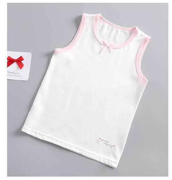 Meisjes Zomer Dragen Tops katoen Baby Meisjes Leuke Strik Printing Vest Kinderen Zomer Kleding Homewear Pyjama Top Kids Ondergoe: rose red / 8