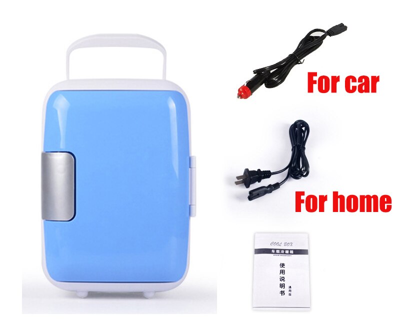 4L Dual-Use Home Car 12V 220V Use Refrigerators Ultra Quiet Low Noise Car Mini Refrigerators Freezer Cooling Heating Box Fridge