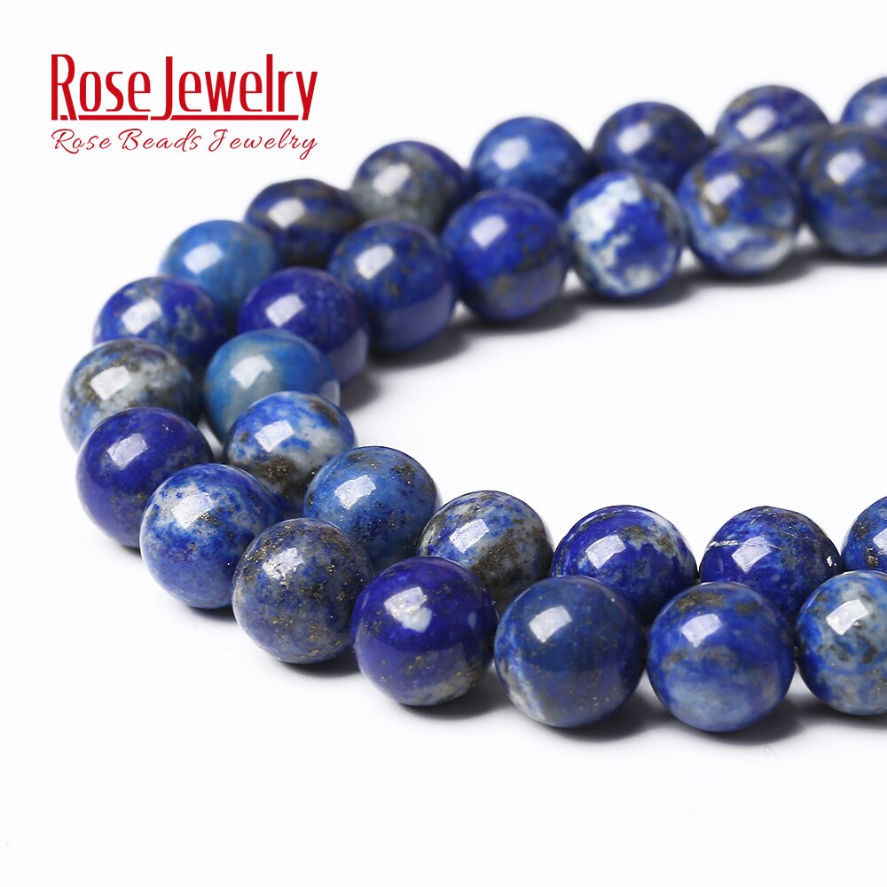 Natural Stone Real Lapis Lazuli Round Loose Beads 15" Strand 4 6 8 10 12 MM Pick Size For Jewelry Making Bracelet