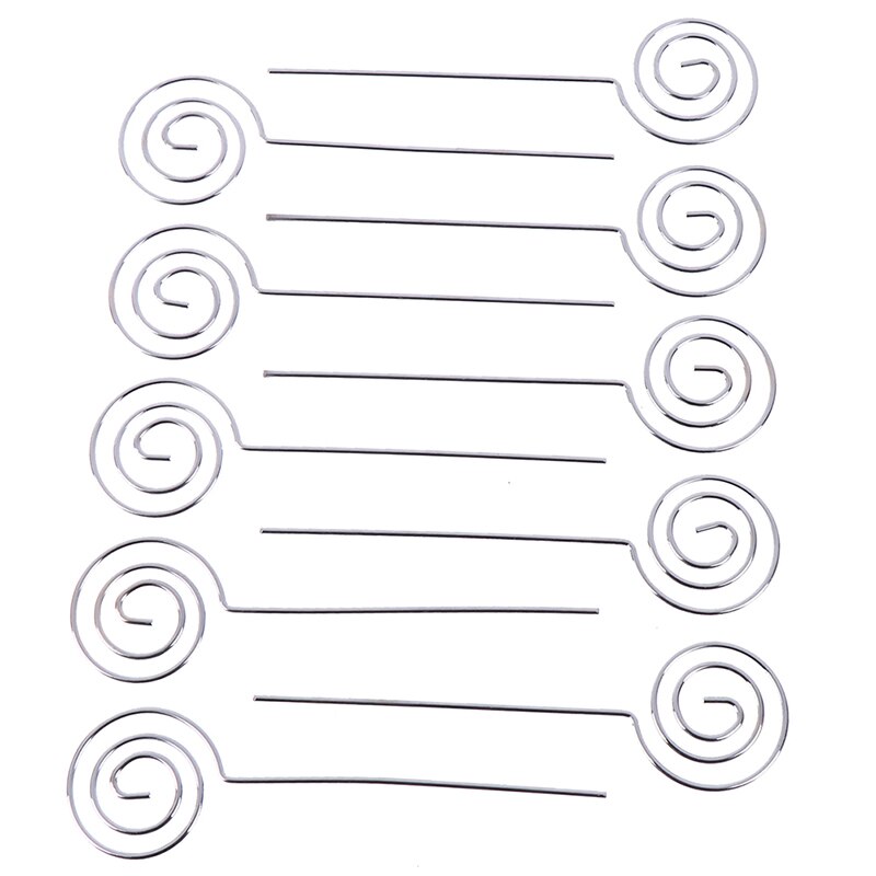 10x Metalen Bedrade Business Kaarthouder Memo Foto Foto Papier Opmerking Clip Beugel Diy Craft Home Kantoorbenodigdheden