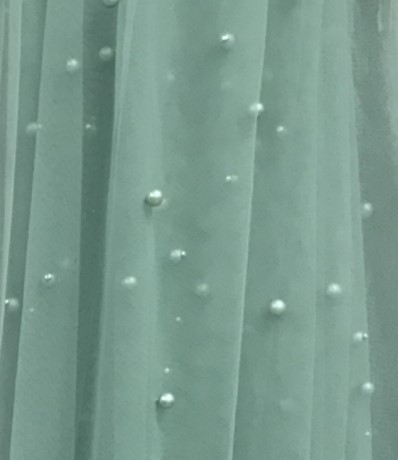 3 yards tyllet mesh blonderstof med perler allover 160cm bredde blandingsfarver til rådighed beading blonder stof dqg 1042: Grøn