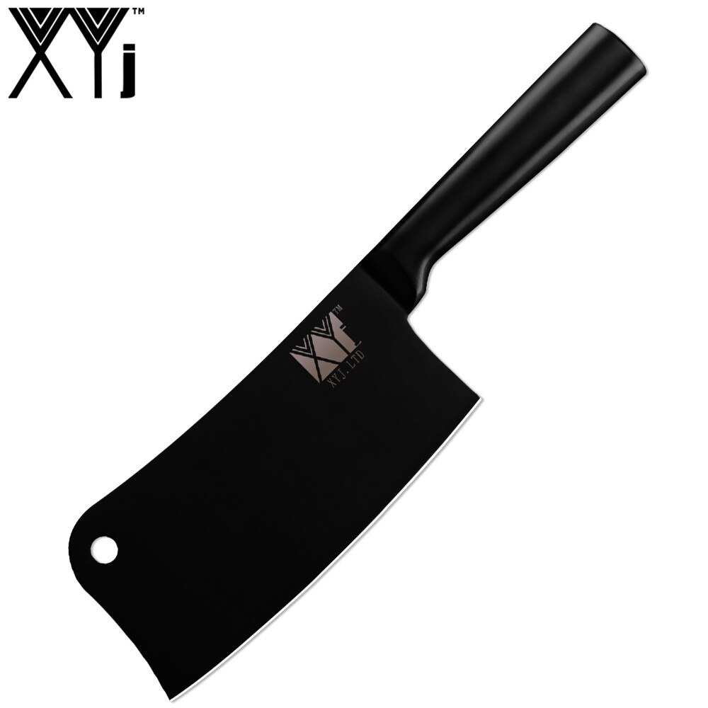 XYj 4pcs Kitchen Chopping Knife Set High Carbon Stainless Steel Santoku Utility Knife All Black Kitchen Tool Cooking Gadgets: D.6.5 cleaver knife