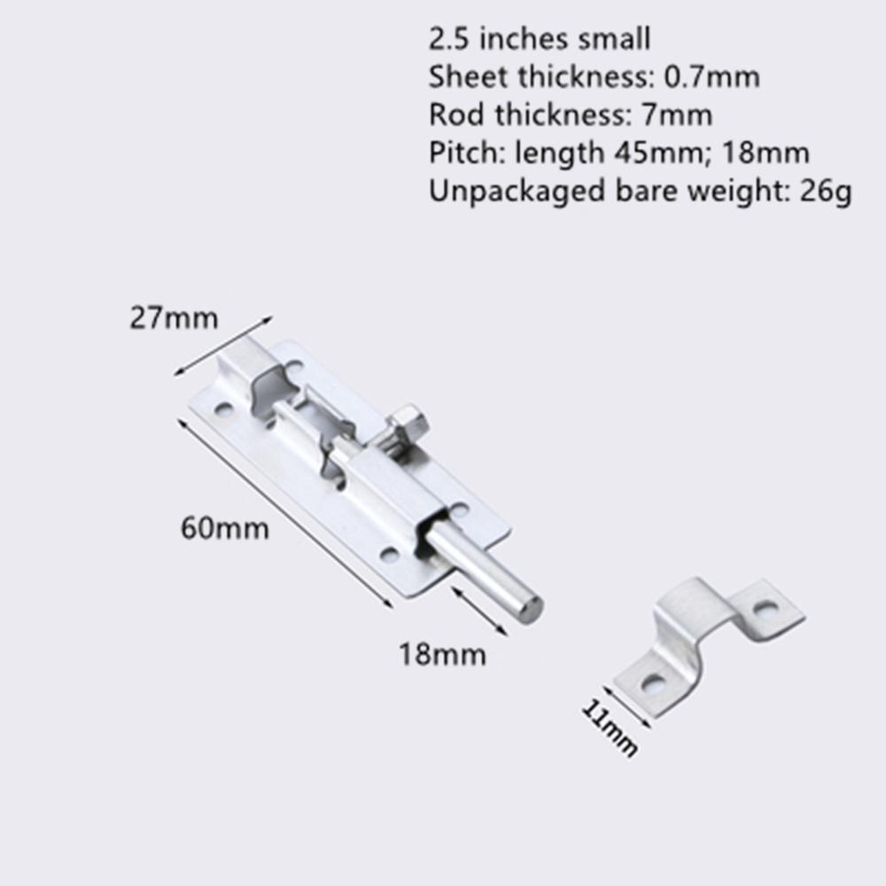 Thick stainless steel latch wooden door latch bathroom door bolt door lock door and window lock buckle anti-theft bolt hardware