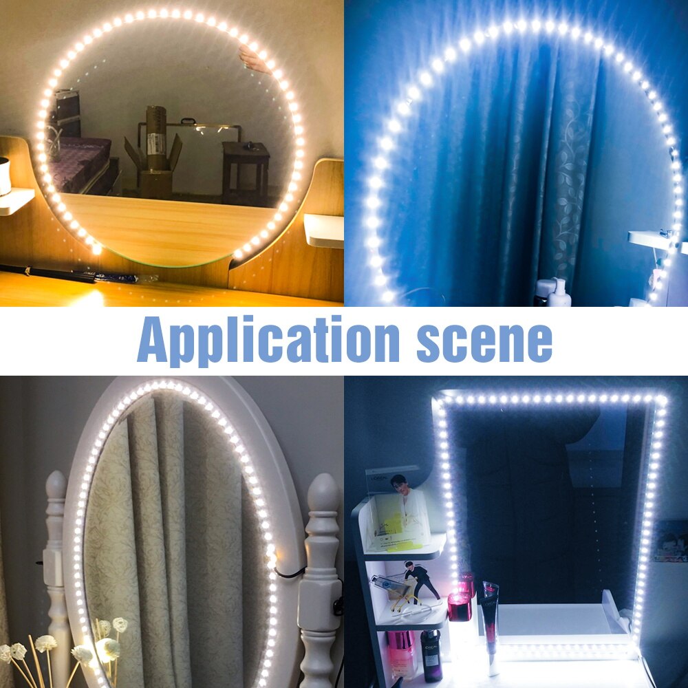CanLing Vanity Mirror Light USB 5V Touch Switch Dimmable Makeup Mirror Wall Lamp Decor Bathroom Dressing Table Beauty Light Bulb