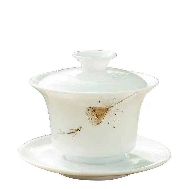 Ręcznie malowane na niebiesko-i-biała porcelana Gai blady Cha filiżanka ceramiczna królowa Sancai miska herbata Kung Fu skorupa jajek soopera De Ceramica Gaiwan