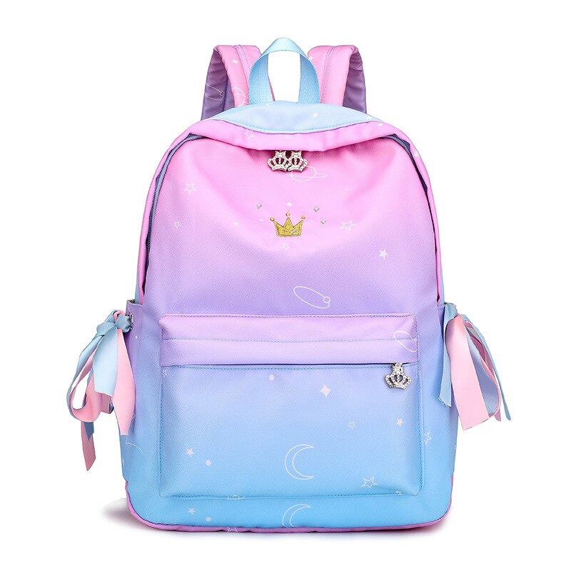 Di modo Zainetto in nylon per La Ragazza Ragazzo Bambini Della Primaria di Alta Sacchetto di Libro di Scuola di Buona Qualità Stampato Colorato Personalizzato Zaino: rosa blu