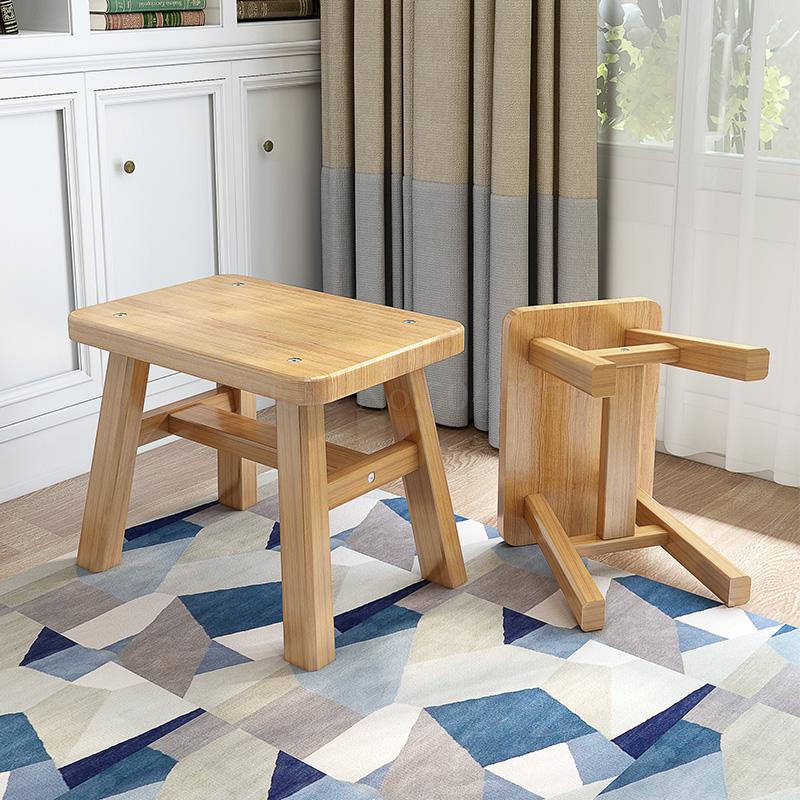 Banco de bambú de verano, zapatos cortos de cambio, zapatos, taburete, taburete para adultos, casa, sala de estar, madera sólida para niños y niños