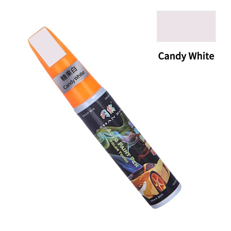 20 Colors Car Mending Fill Paint Pen Tool Applicator Waterproof Touch Up Car Paint Repair Coat Painting Scratch Clear Remover: candy white