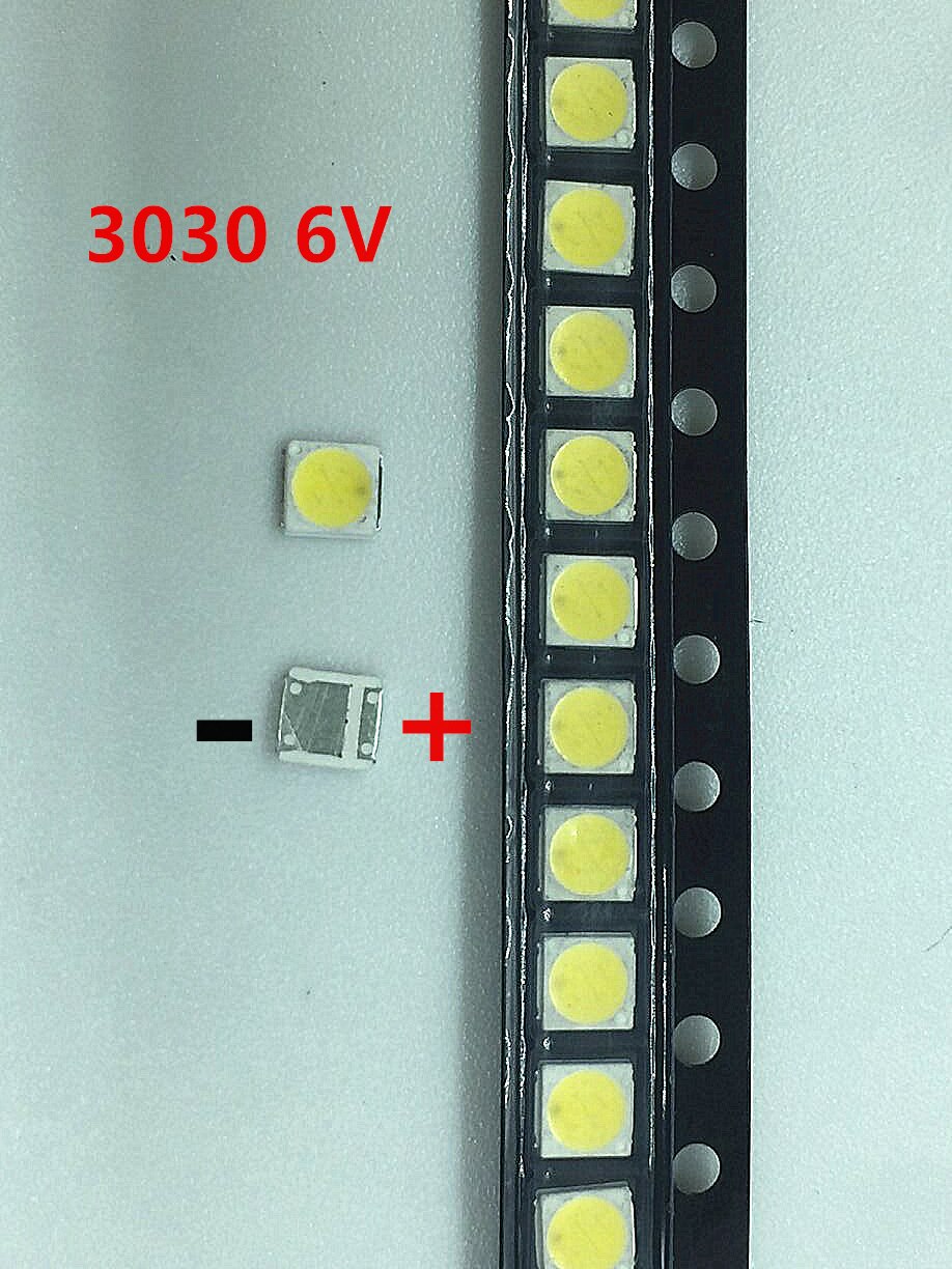 100 st smd led 1.5w original för aot 3030 kallvit 6v för lextar smd led diod tv bakgrundsbelysning lcd underhållslampa pärlor