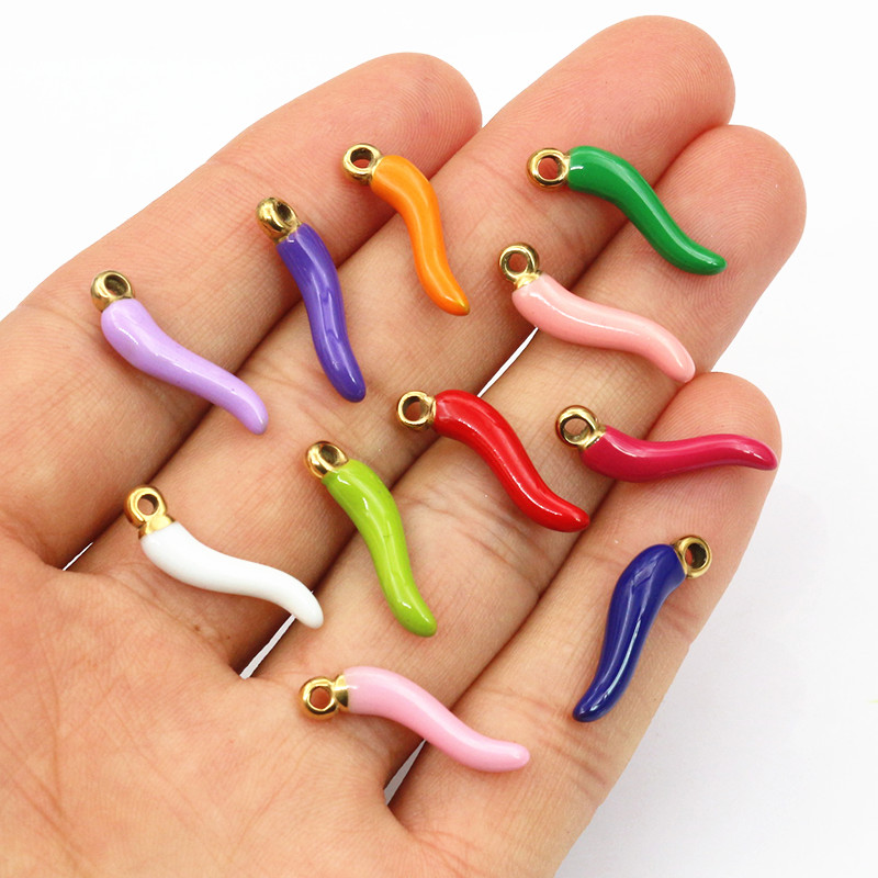 10 Stück Emaille Chili Pfeffer Reize Anhänger Multi Farben Für DIY Schmuck Herstellung Ohrringe Halskette Anhänger Zubehör Ergebnisse