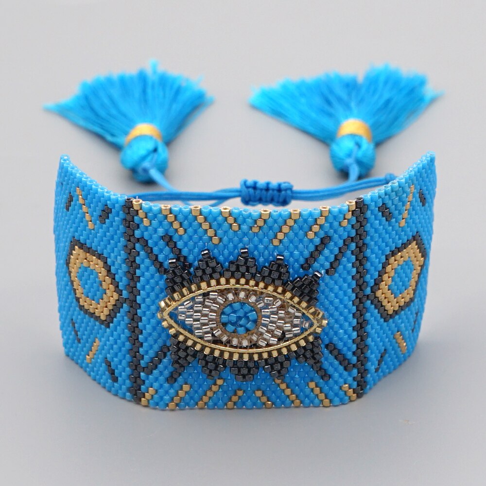 Go2 boho miyuki armbanden voor vrouwen sieraden boze oog pulseras femme delica zaadkralen verstelbare armbanden handgemaakte sieraden: Mib 190570f