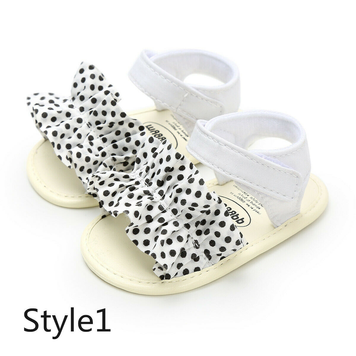 Prinses Sandalen 0-18M Baby Baby Kid Meisje Soft Sole Crib Peuter Zomer Schoenen Strik Plaid Gestreepte Bloemen party Beach: WHITE / 0-6 months