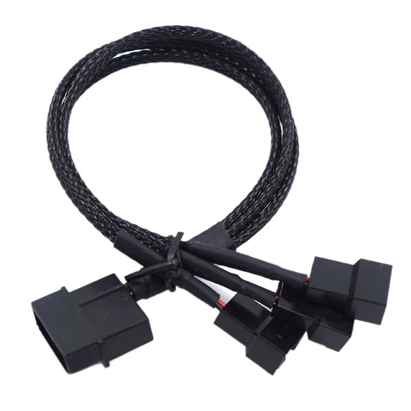 Adaptateur de ventilateur Molex à 3 voies, 27cm, 3 broches/4 broches, pour boîtier d&#39;ordinateur, ventilateur de CPU, ventilateur de refroidissement, noir: Default Title