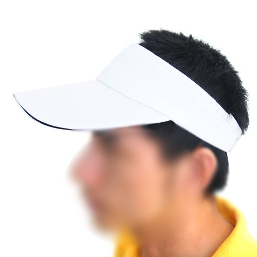 SYB Unisex Verstelbare Wit Zonneklep Tennis Golf Hoed Cap Zweetband Hoofdband