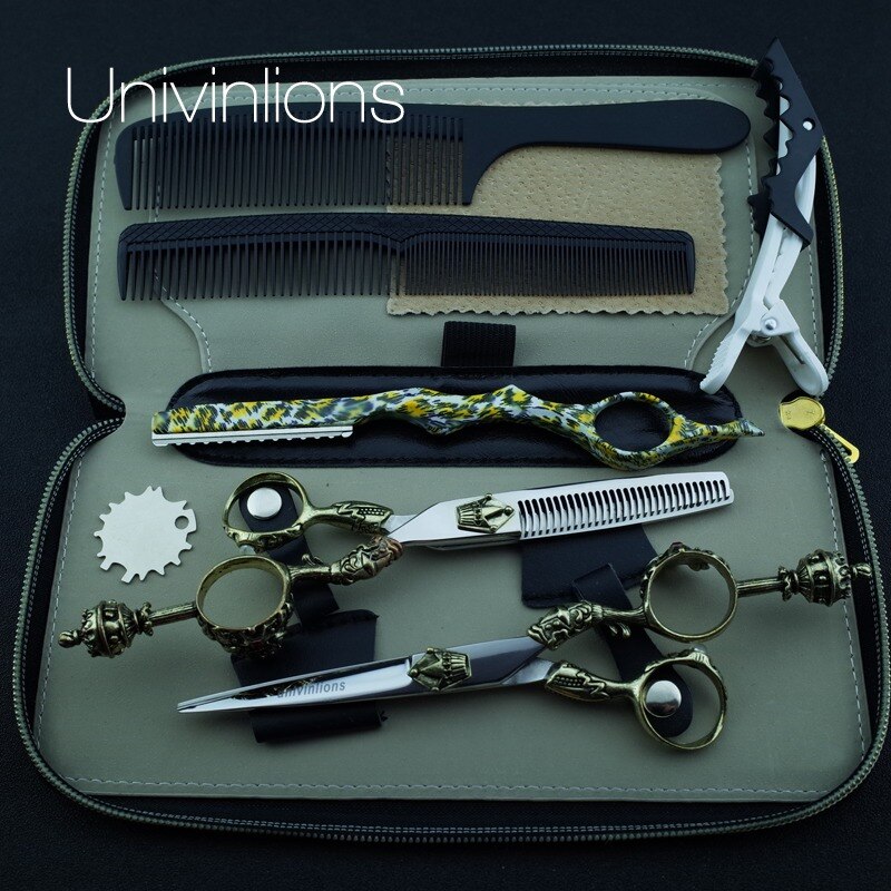 6" king style hair scissors hairdressing scissors cutting hair clipper haircut kit coiffure scisors japan hair cuts: set with razor