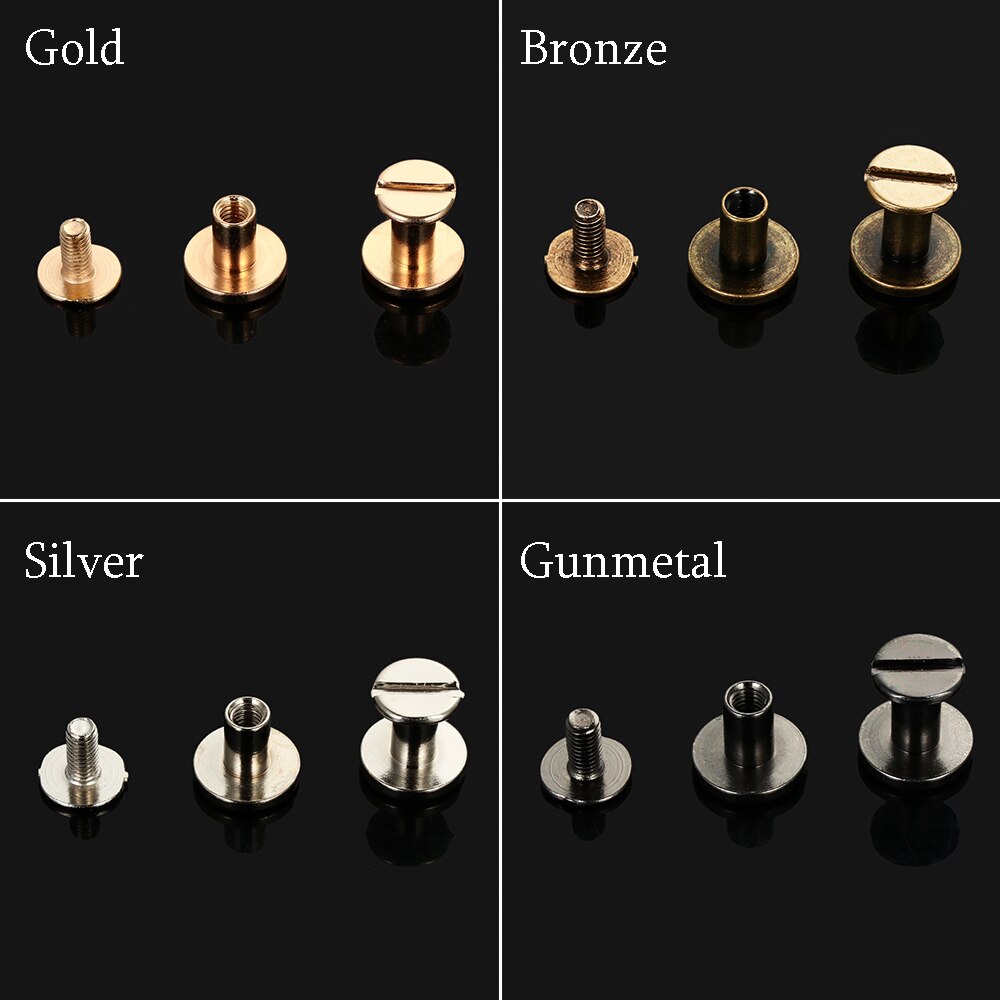 Vis en laiton massif 5/6/8mm 10 pièces | Clou à tête ronde, Rivets, vis artisanal cuir boulon, vis pour livres, sac à vêtements bricolage