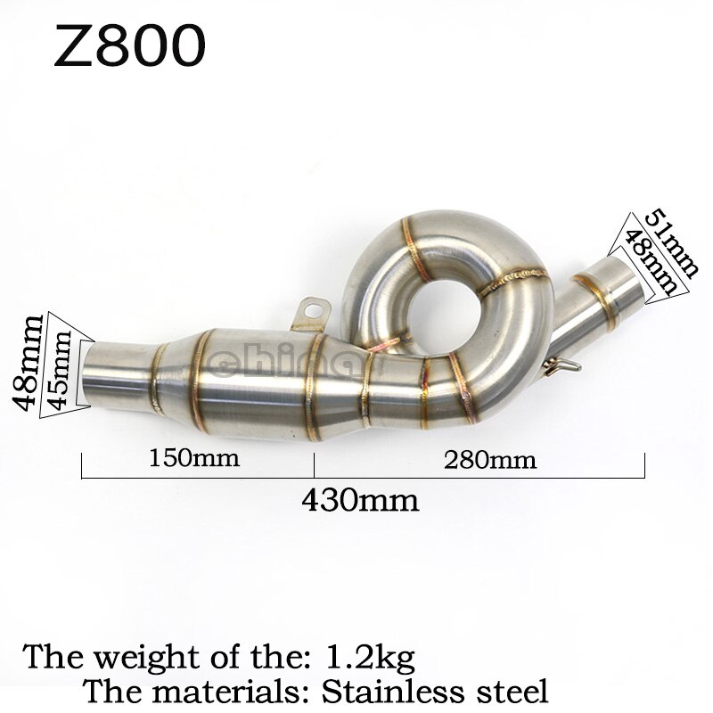 Ligne d&#39;échappement avec Tube collecteur central, adaptateur de 51MM, pour KAWASAKI Z750 Z 750 2004 - Z800 Z 800 -