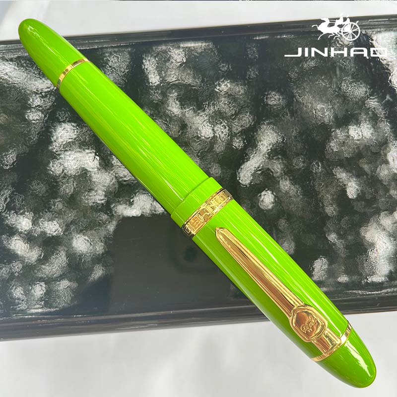 Jinhao 159 Rollerball Pen met grote cilinder en gouden clip Glad schrijven voor relatiegeschenk (zwarte inkt): Licht Groen