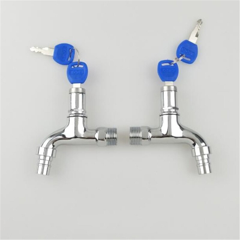Torneira de água portátil para lavagem, com chave, torneira de liga metálica, antifurto, para uso ao ar livre