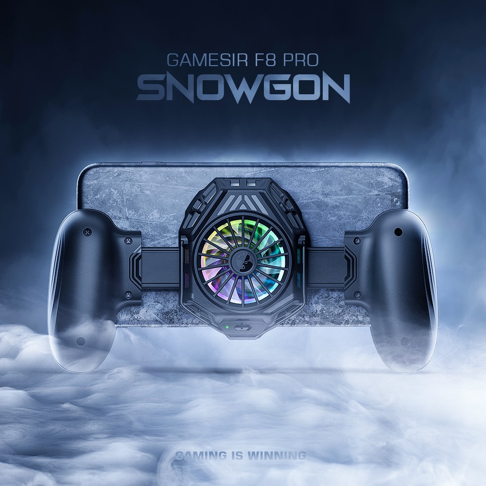 Gamesir  f8 pro snowgon mobil kjøling gamepad, mobiltelefonkjøler med kjølevifte, spillkontroller for android/iphone