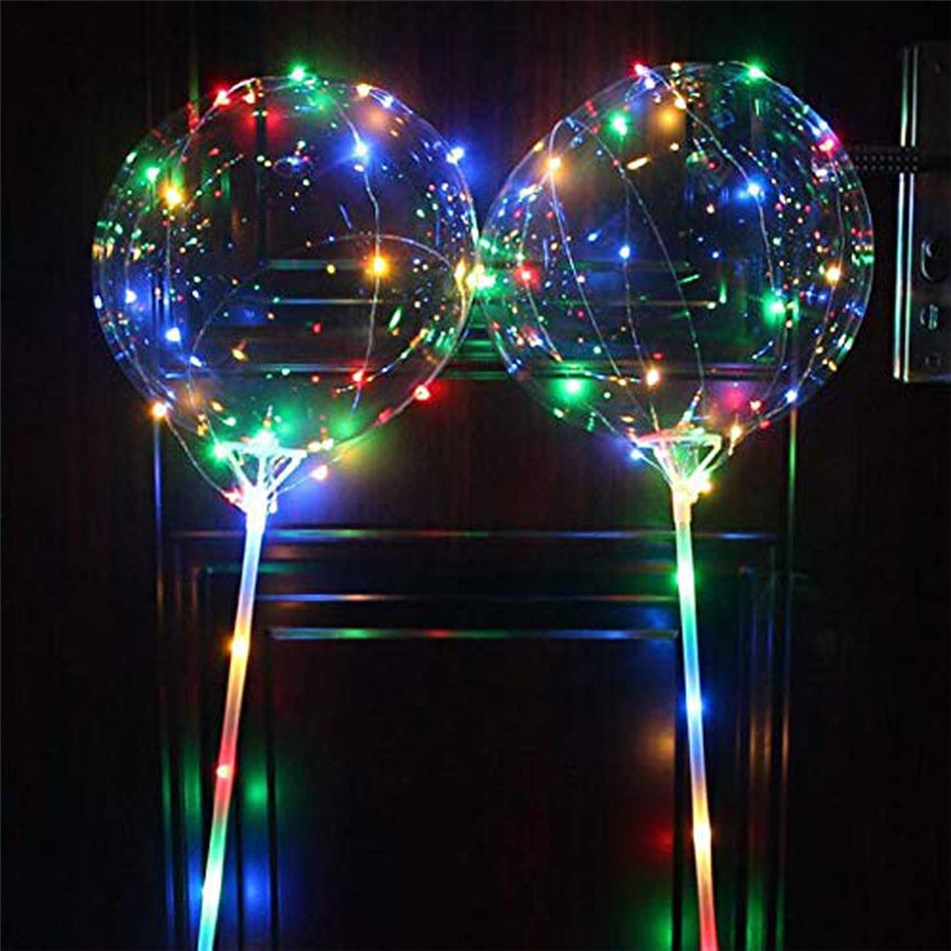Herbruikbare Lichtgevende LED Ballon Transparante Ronde Bubble Decoratie Party Wedding LED Bubble Ballon Kerstcadeau + 2 xSticks November #3