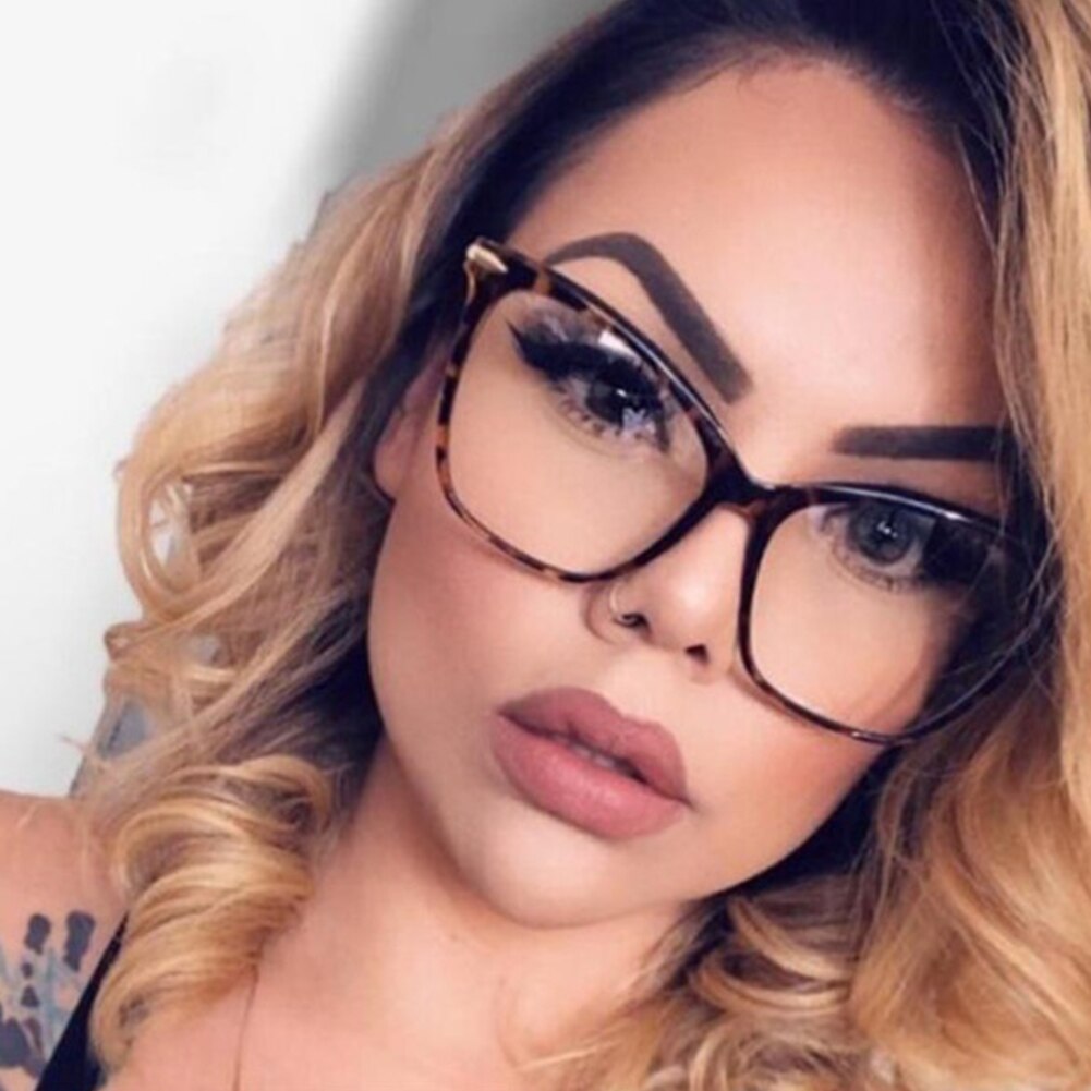 1 Paar Oversized Cat Eye Bril Vrouwen Bril Brillen Retro Cat Eye Bril Brillen Decoratieve Glazen