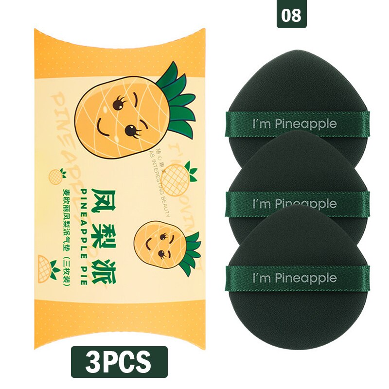 Éponge de maquillage Double face pour femmes, ensemble cosmétique à la fraise, doux, outil de maquillage, 1/3/7 pièces