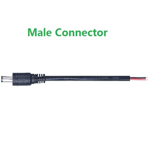 DC Power Cable Plug Connector 2.1mm x 5.5mm Cord with Soldering Wire For CCTV Camera DVR LED Strip 12V Adapter Router: Male / 5pcs