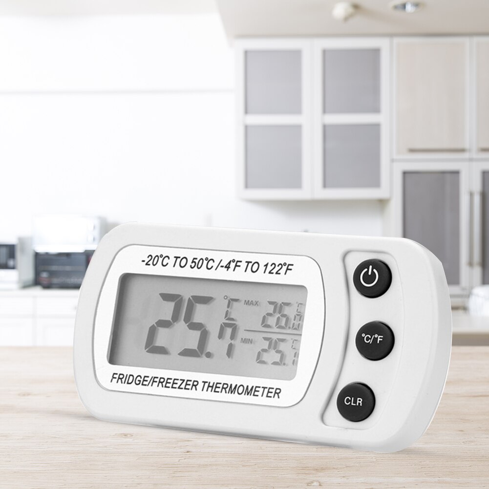 Waterproof LCD Digital Thermometer Refrigerator Freezer Temperature Humidity Sensor Meter Thermometer with Magnet Hook