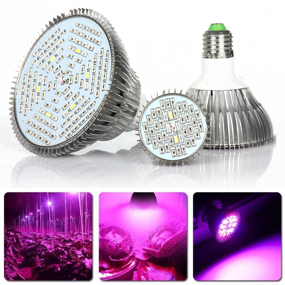Luces Led de espectro completo 8W-80W E26/27 lámparas Led de cultivo bombillas para invernadero AC85-265V de jardín interior