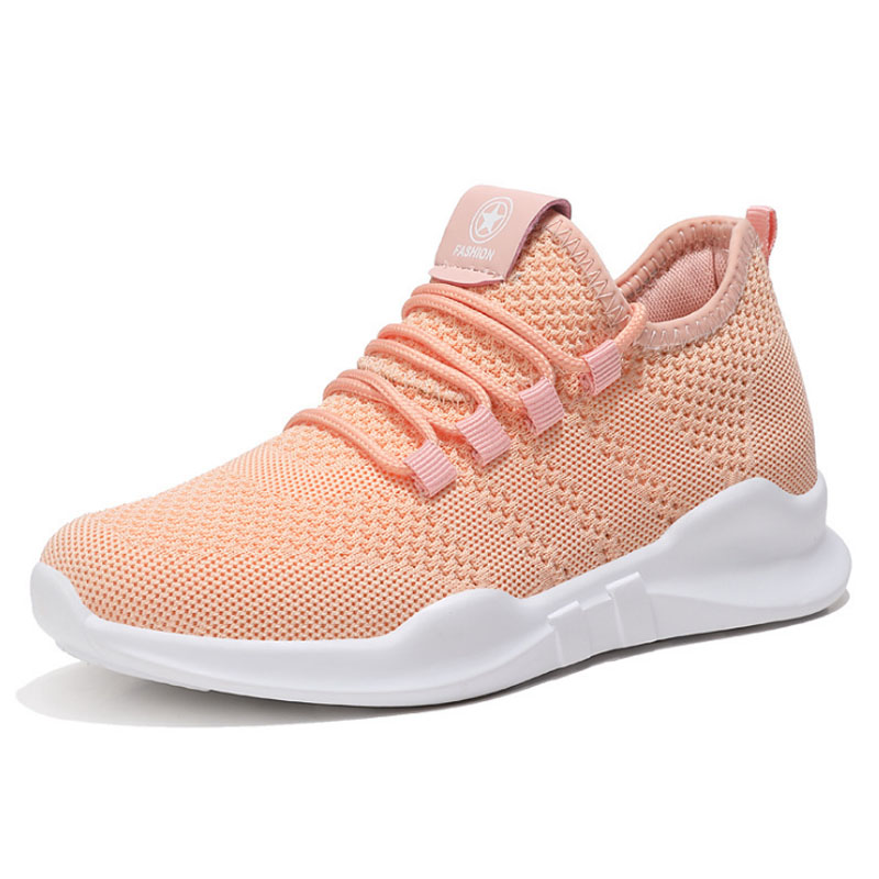 VTOTA femmes chaussures décontractées hauteur augmentant maille baskets respirant marche à lacets chaussures femmes tenis feminino plate-forme chaussures: Rose / 6.5