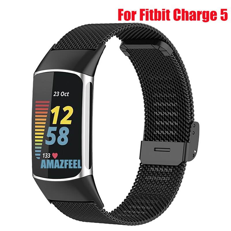 Metal Strap For Fitbit Charge 5 Smart Bracelet Stainless Steel Mesh Watch Band Loop For Fitbit Charge 5 Wristbands Accessories