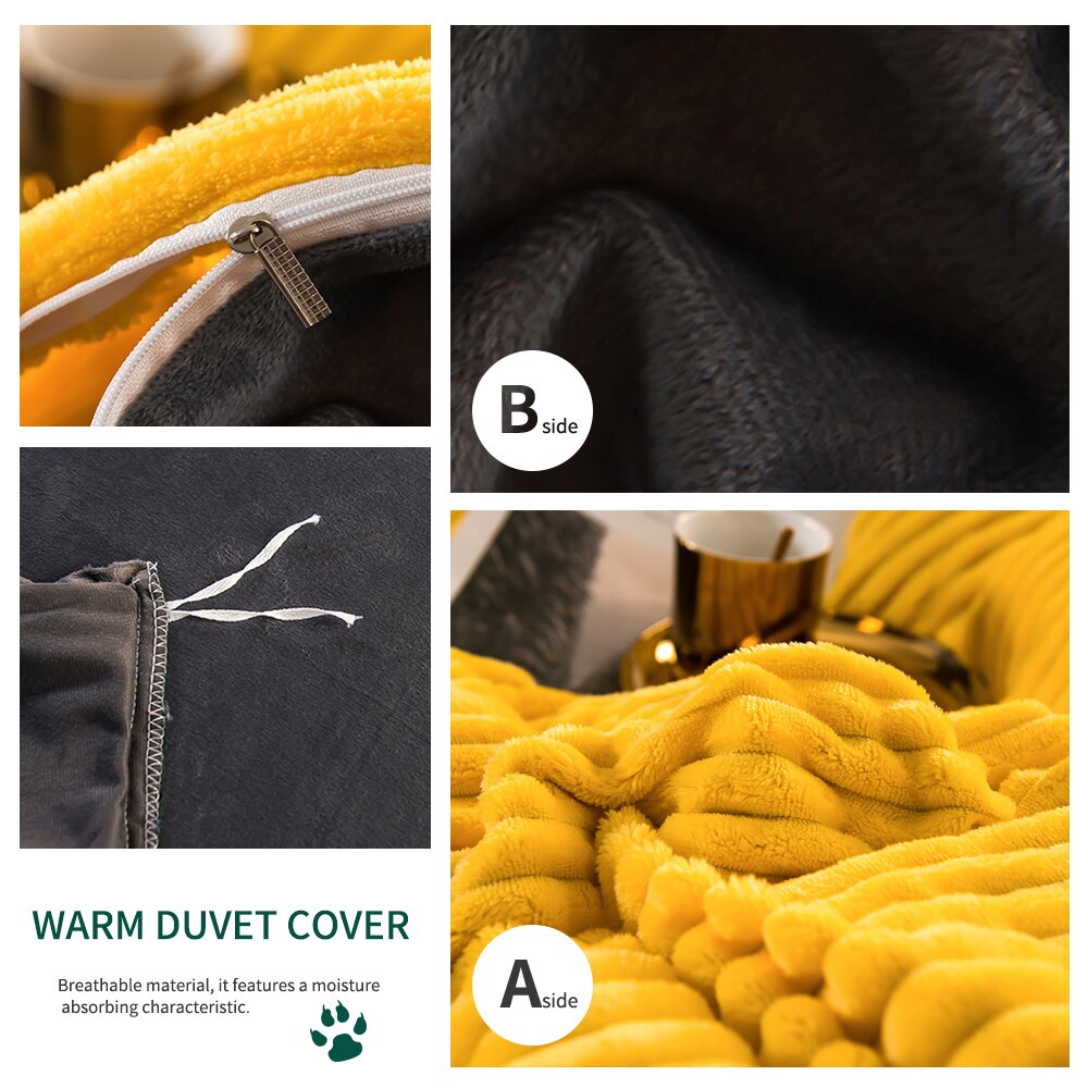 neue Winter Weiche Warme verrotten Gelb Korallen Samt Decke Bett Abdeckung Ein Stück Flanell Verdickung Warme Bettdecke Bettwäsche Abdeckung
