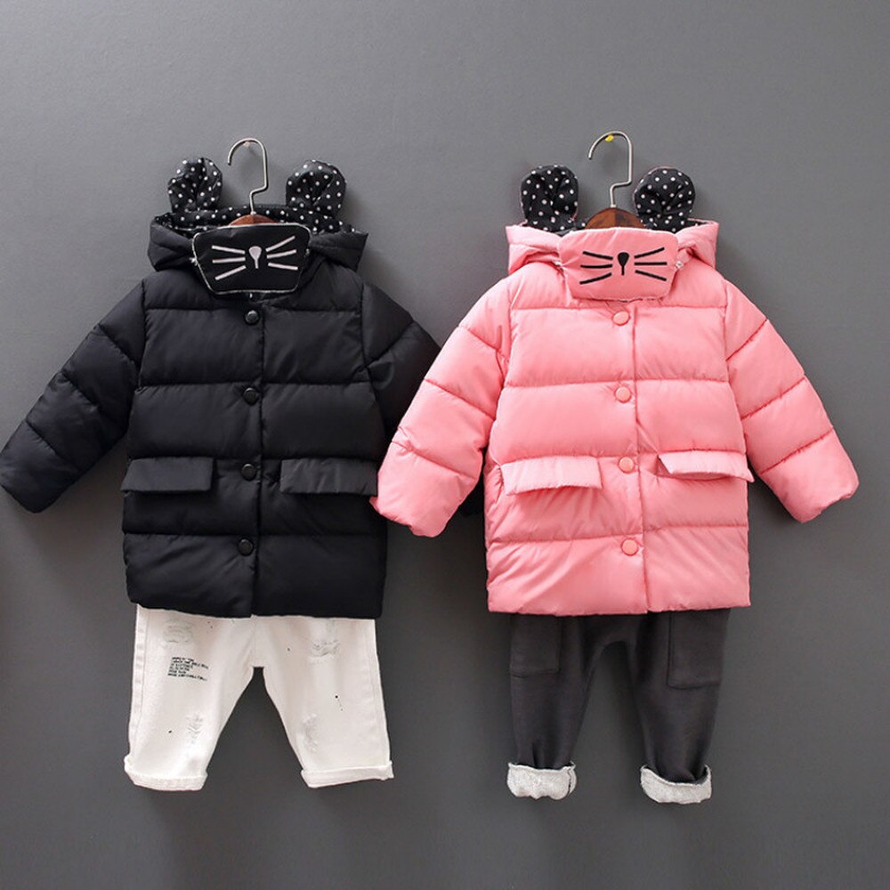 Herfst En Winter Kinderen Beneden Katoenen Jas Jongens En Meisjes Hooded Down Katoenen Jas Warme Jas Peuter Meisje Winter kleding