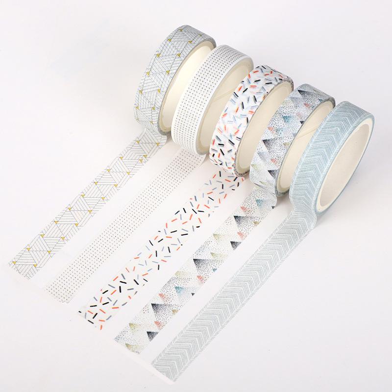 5 rollen/set kleurrijke print washi tape japans papier diy planner afplaktape plakband sticker decoratieve briefpapier tape: 7