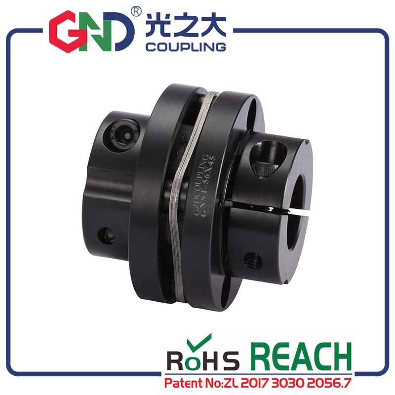 GND steel coupler single diaphragm steps clamp series for servo step motor with keyway high torque shaft coupling