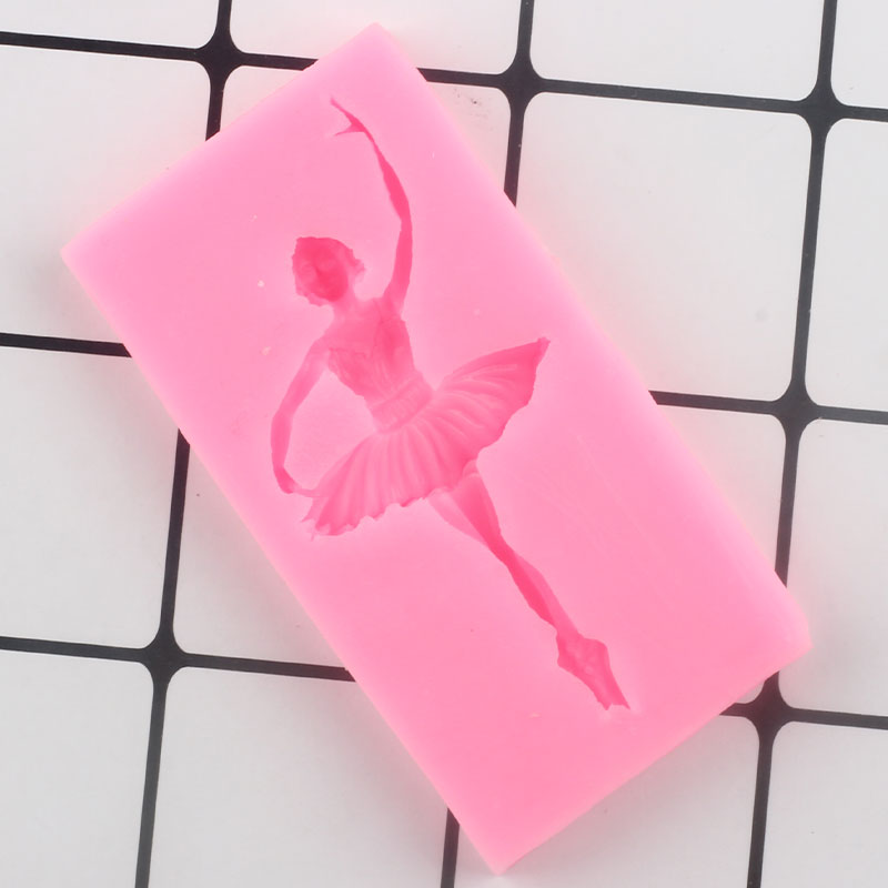 3D bailarina de Ballet moldes de silicona para cupcakes para niñas Fondant molde para tarta DIY herramientas de decoración moldes de goma de Chocolate de arcilla caramelo