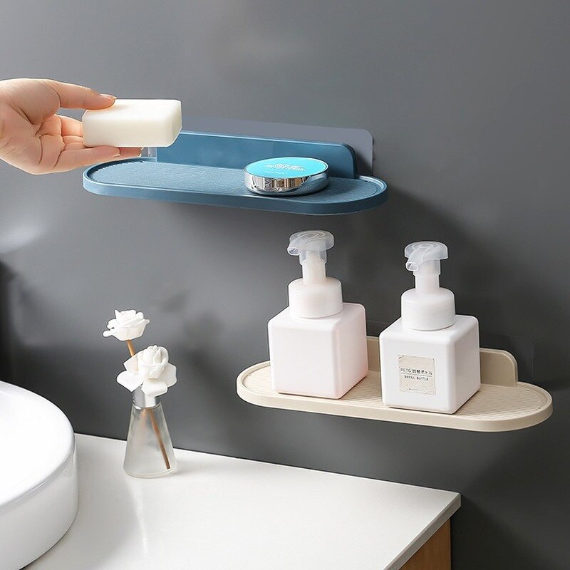 Multifunction Bathroom Storage Shelves Punch-Free Wall Mounted Heavy Load Toilets Storage Racks Plastic Shelf Kitchen Organizer