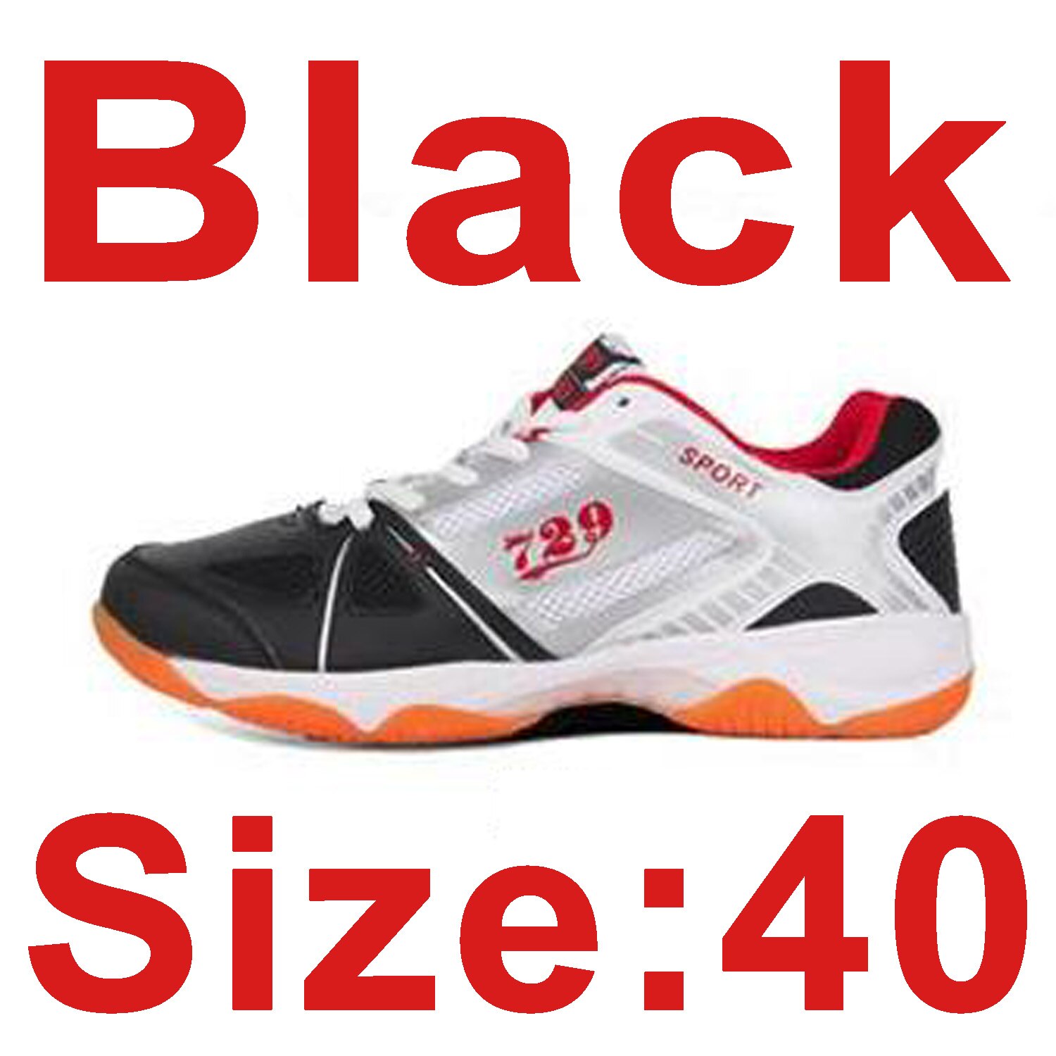 Oryginalne buty do tenisa stołowego 729 2018 oddychające tenisówki typu uniseks dla rakieta do tenisa stołowego gra ping pong gra dla kobiety i mężczyzny: Black 40