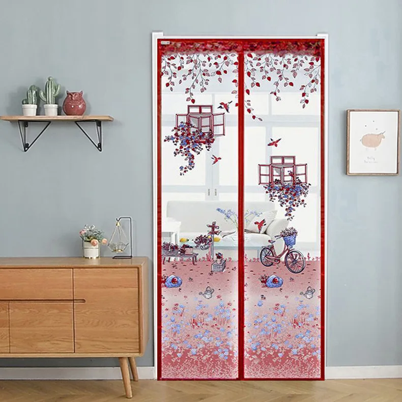 Deurgordijn Modern En Eenvoudig Paraplu Vogelkooi Zomer Zacht Gaas Muggenbestendig Deurgordijn Versleuteld Scherm: green