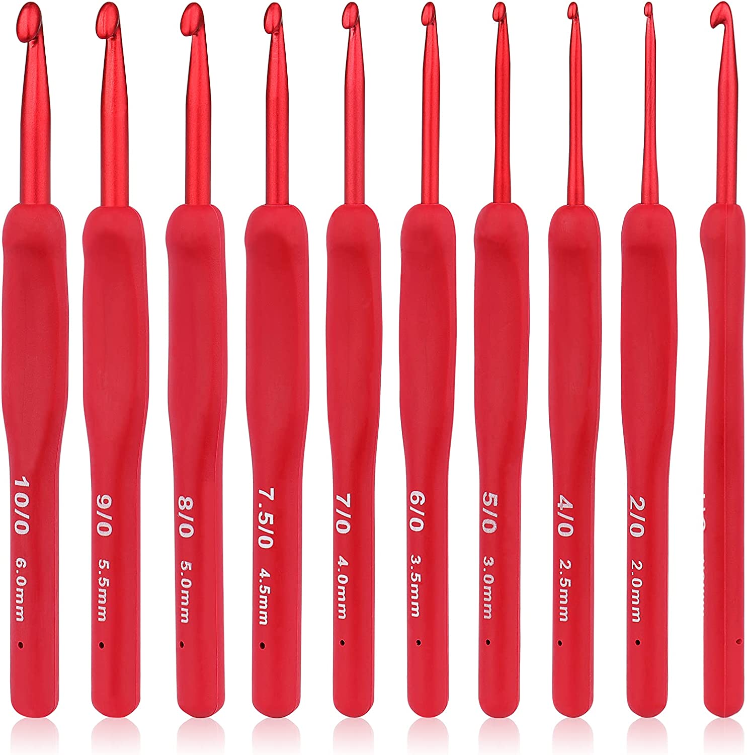 Crochet Hook Set Red 2-6mm Crochet Hook Ergonomically for Arthritis Hands Storage Bag Suitable for Crochet Beginners: light green