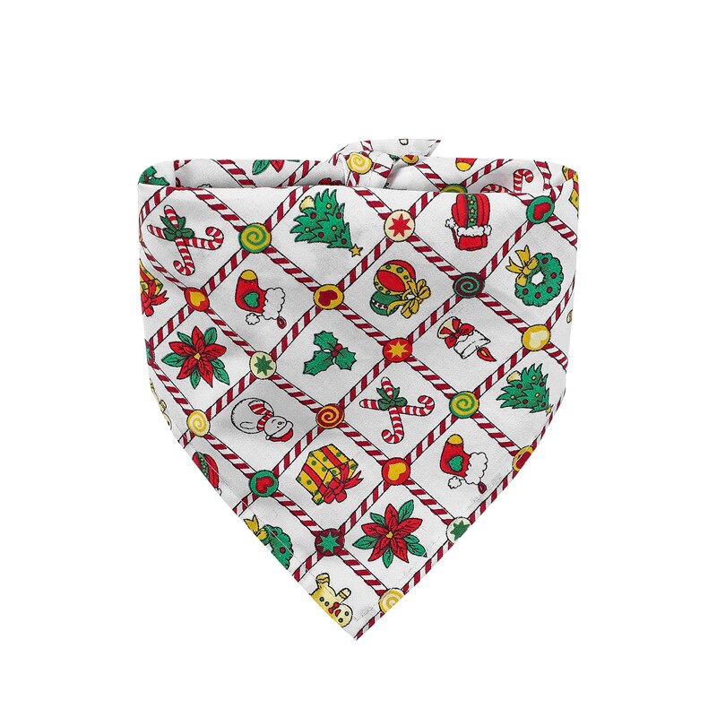 Écharpe de noël pour chat, accessoire ajustable, taille ajustable, pour cou de chien, à la , décoration pour animaux de compagnie, mignon: Red stripes