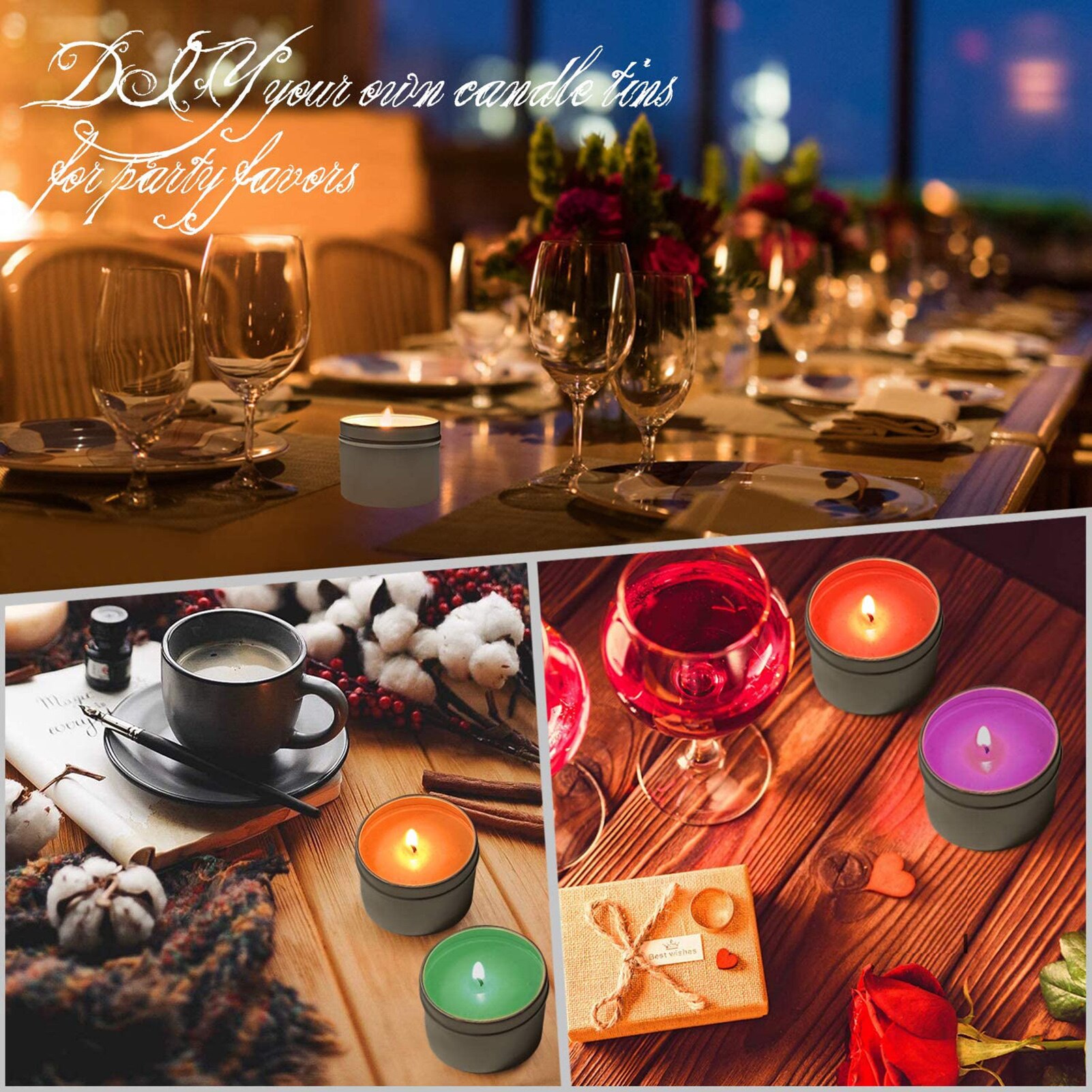 DIY Candle Making Set Wood Natural 100PCS Candle Wicks Melting Pot And Wooden Chip Holder Wood Wax Core Handmade Wax Making Tool