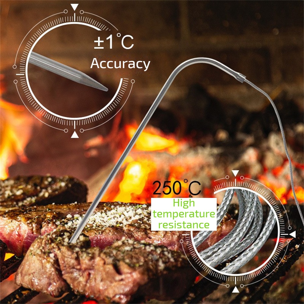 Kitchen Digital Cooking Thermometer Meat Food Temperature For Oven BBQ Grill Timer Function with Probe Heat Meter for Cooking
