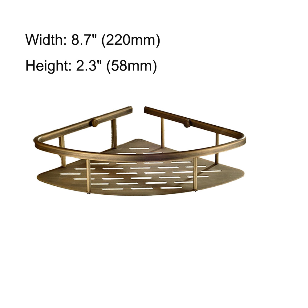 Étagère De Douche Murale En Laiton Antique - 300 Mm - Pour Salle De Bain - Neuve