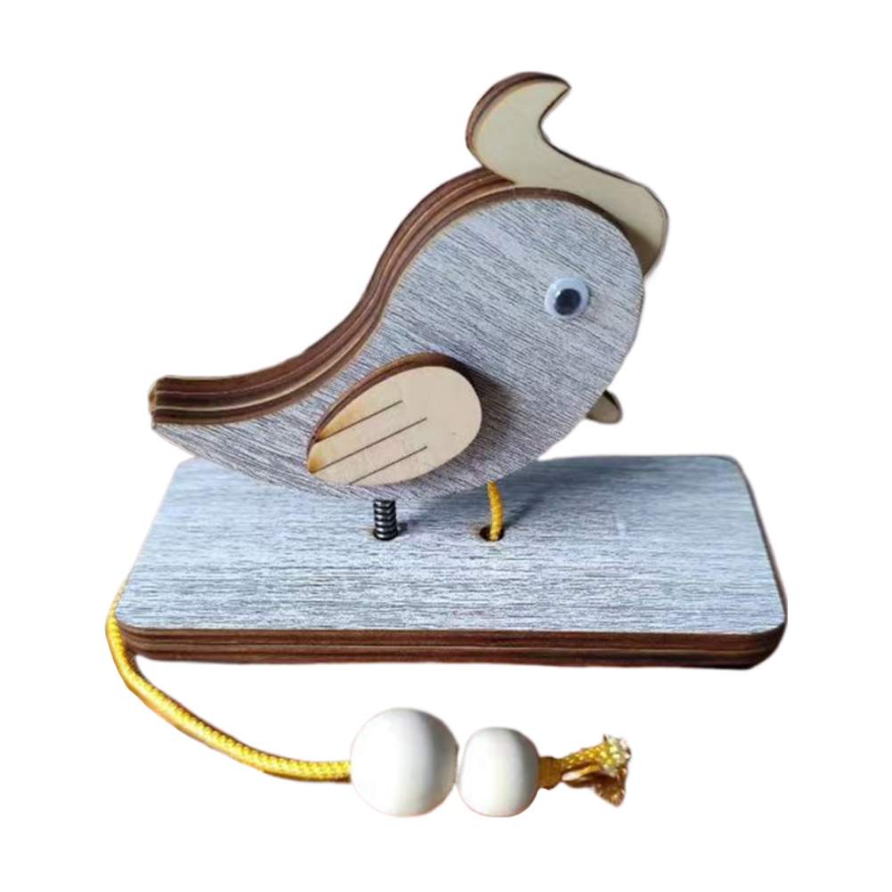 Campana de puerta de pájaro carpintero de madera con cuerda de tracción Manual, aldaba de pájaro carpintero, timbre de Animal hecho a mano , bricolaje, decoración artística del hogar: Azul