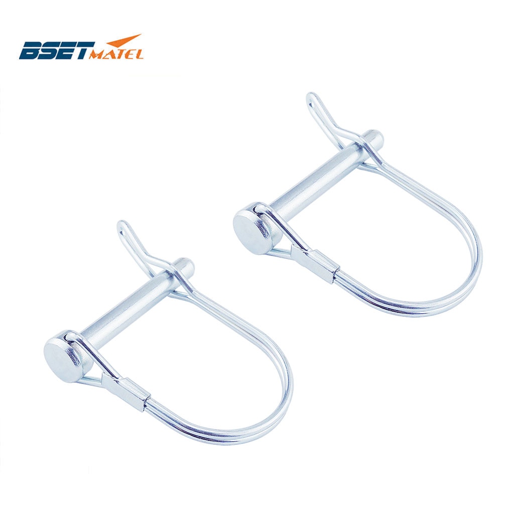 2PCS Spring Carbon Steel PTO Pin Round Arch Wire Shaft Locking Lock Pin Safety Coupler Pin Retainer Farm Trailers Wagons Lawn