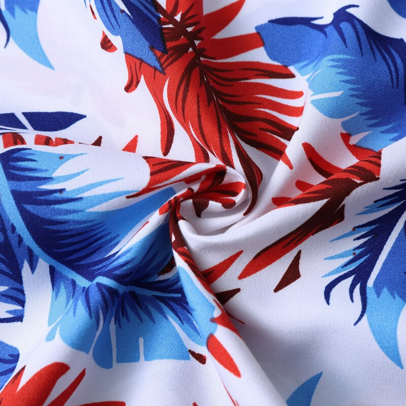 Sommerskjorte herre blomsterprintede kortermede skjorter herre plus size strand hawaiiansk topper bluse herre 5xl 6xl 7xl