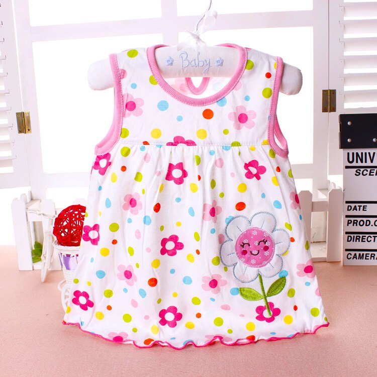 1-3 t vestido da menina do bebê sem mangas infantil meninas vestido de verão estilo princesa algodão roupas vestido de bebê meninas roupas: Azul